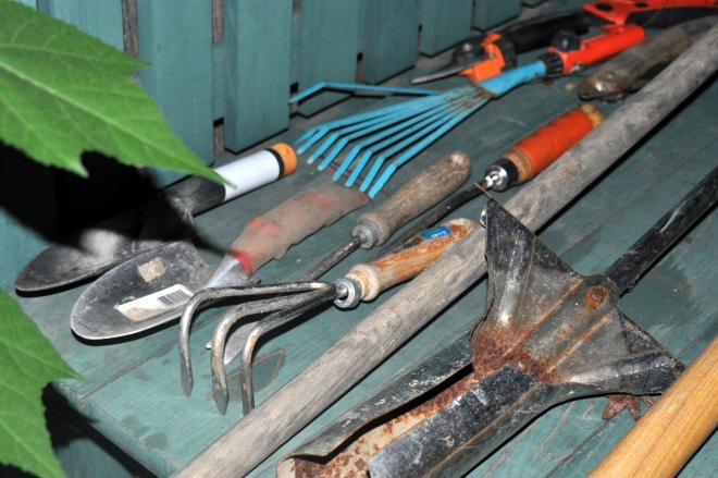 garden tools in need of some TLC