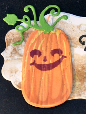 Halloween card pumpkin detail
