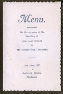 A wedding menu